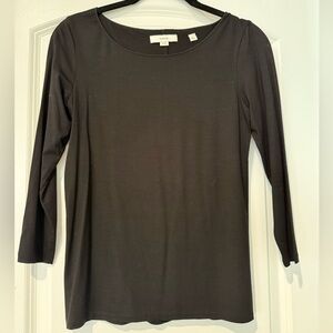 Vince Black 3/4 Sleeve Open Crew Neck
